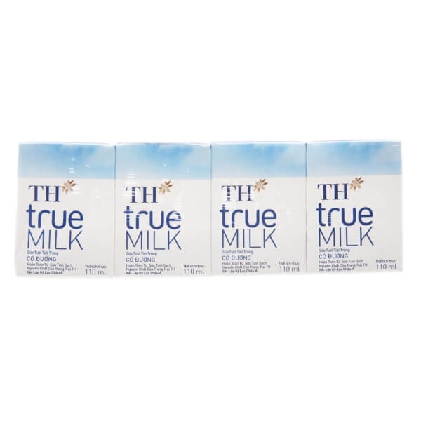 Sữa tươi tiệt trùng có đường TH True Milk 4*110ml hình 1