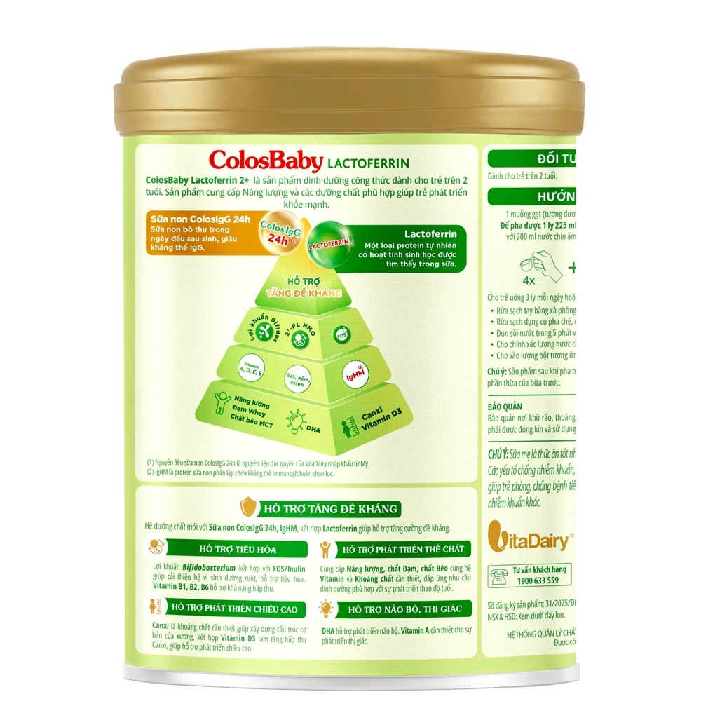 Sữa bột ColosBaby Lactoferrin 2+ 800g dành cho bé 2Y+ hình 3