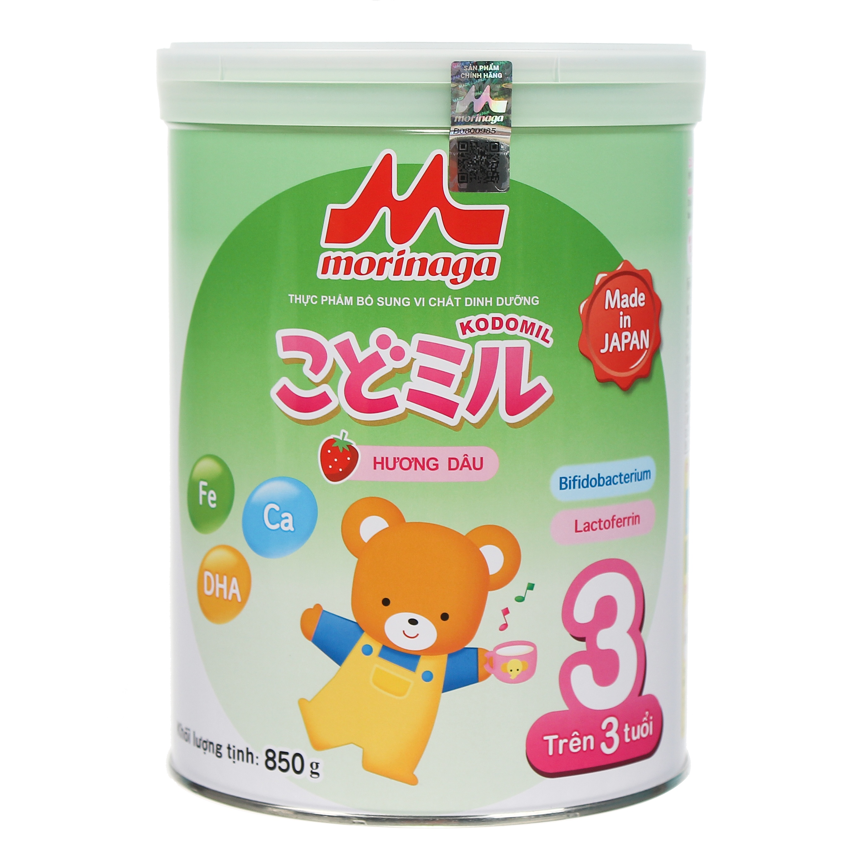 Sữa bột Morinaga số 3 hương dâu 850g cho bé >3Y hình 1