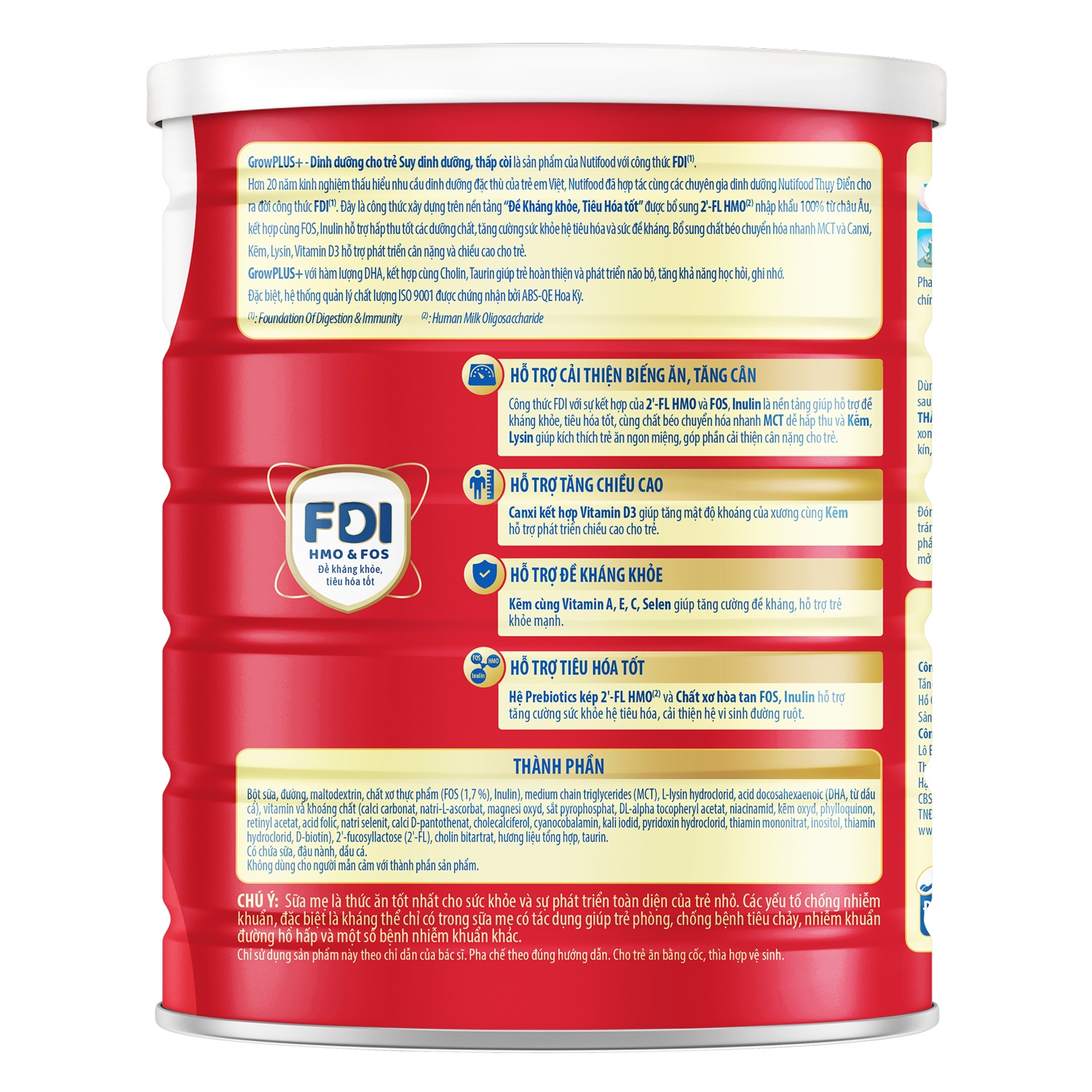 Công dụng của sữa Grow Plus đỏ Nutifood1.5kg