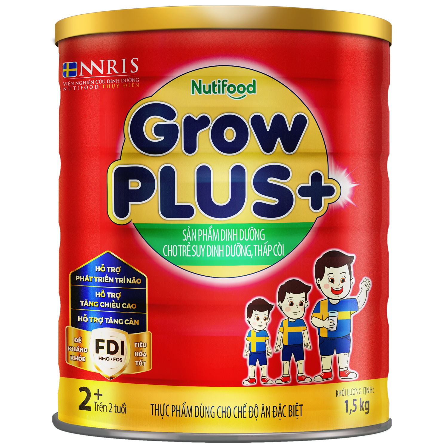 Sữa bột Nutifood Grow Plus đỏ 2+ 1.5kg hình 2