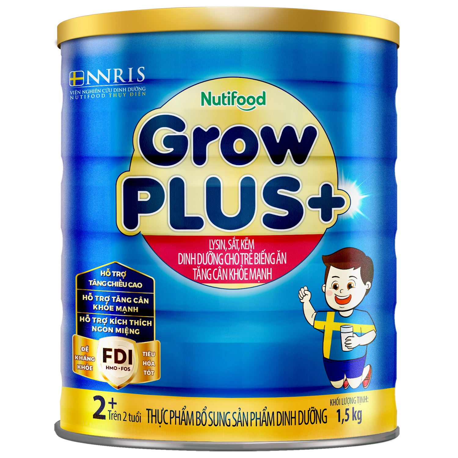 Sữa bột Nutifood Grow Plus Xanh 2+ 1.5kg hình 1