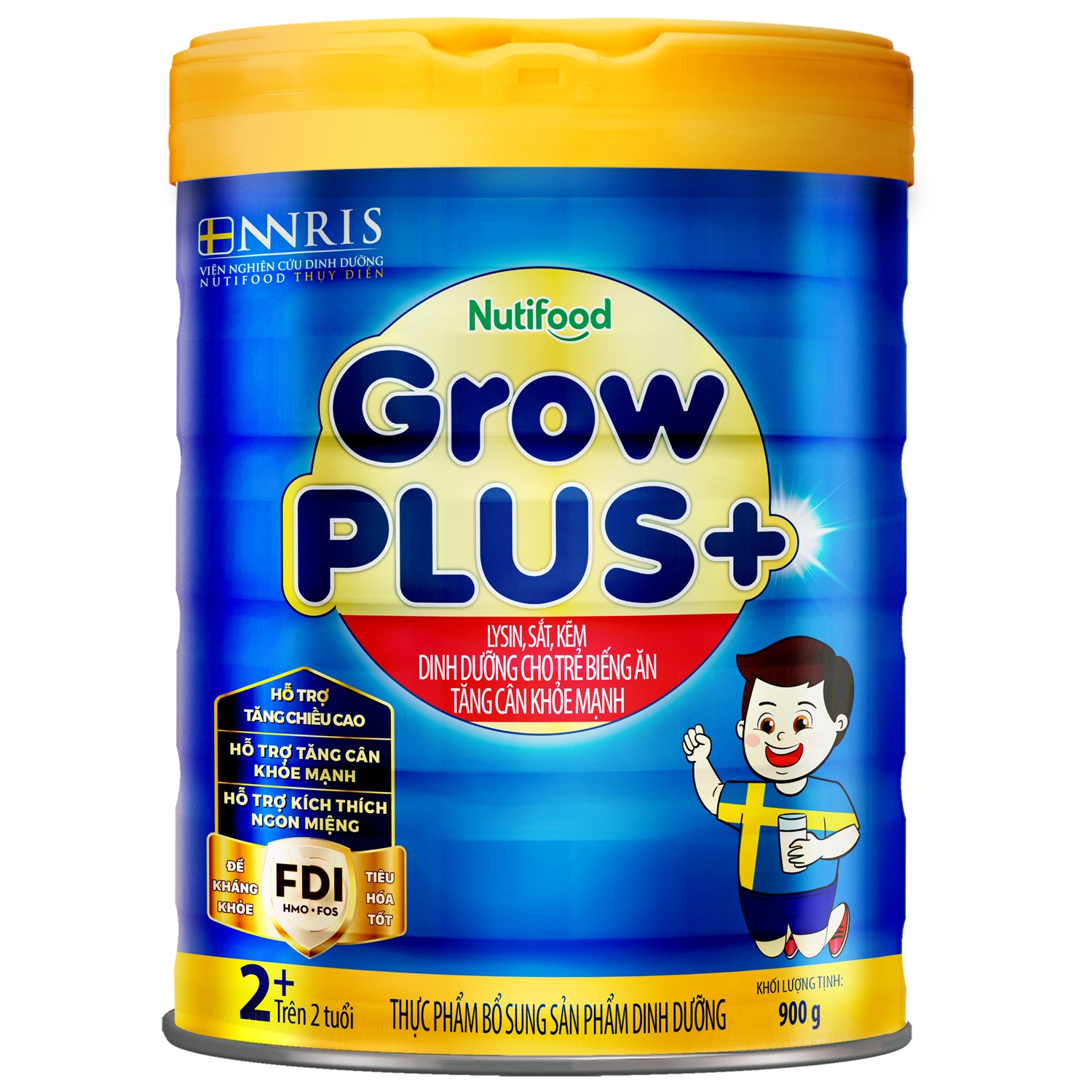 Sữa bột Nutifood Grow Plus Xanh 2+ 900g hình 1
