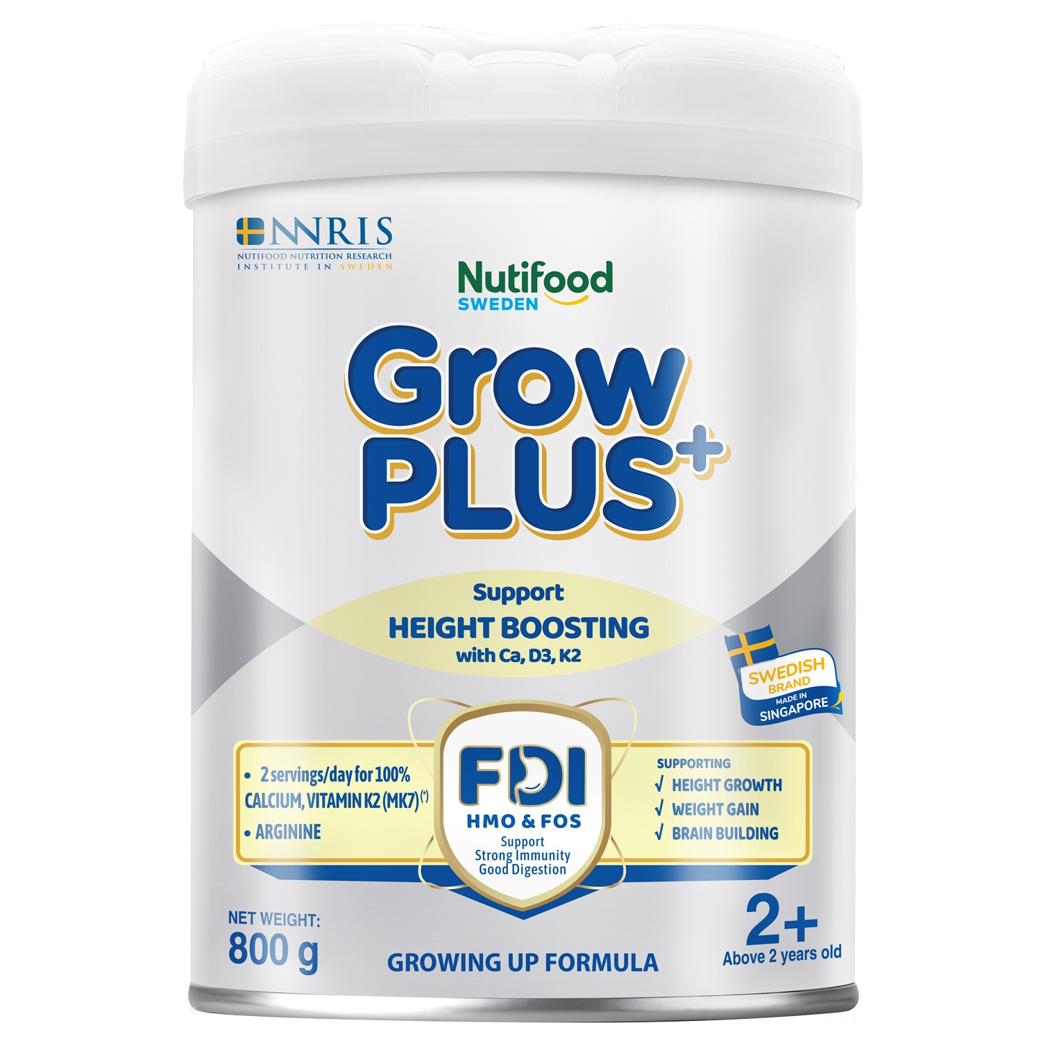 Sữa bột Nutifood GrowPlus+ Height Boosting 2+ 800g cho bé trên 2 tuổi