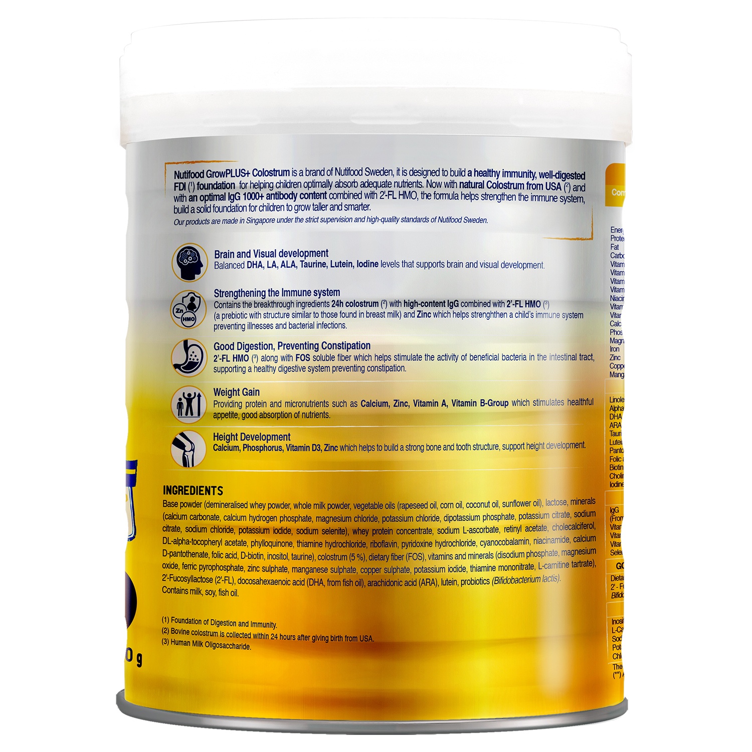 Sữa bột Nutifood GrowPlus+ Vàng (Sữa non) 800g (0-12M) hình 4