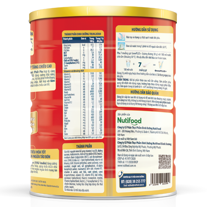 Sữa Grow Plus đỏ 1.5kg cho bé trên 1 tuổi hình 2