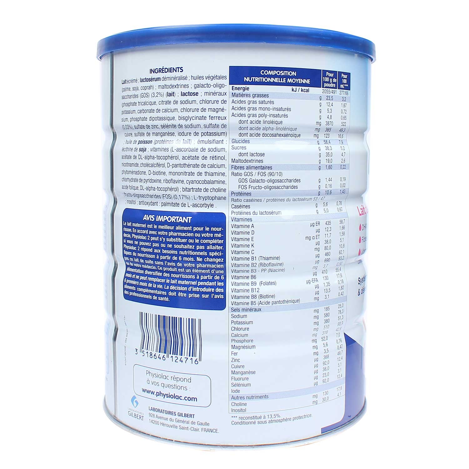 Sữa Physiolac số 2 400g New cho bé từ 6-12 tháng hình 2