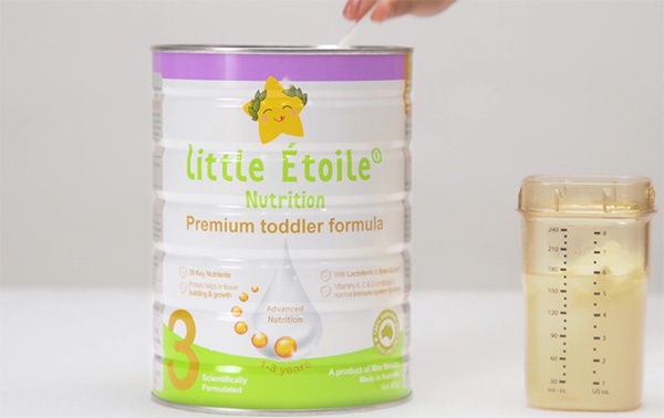 Cách pha sữa Little Étoile số 3 800gr cho bé độ tuổi 1-3Y