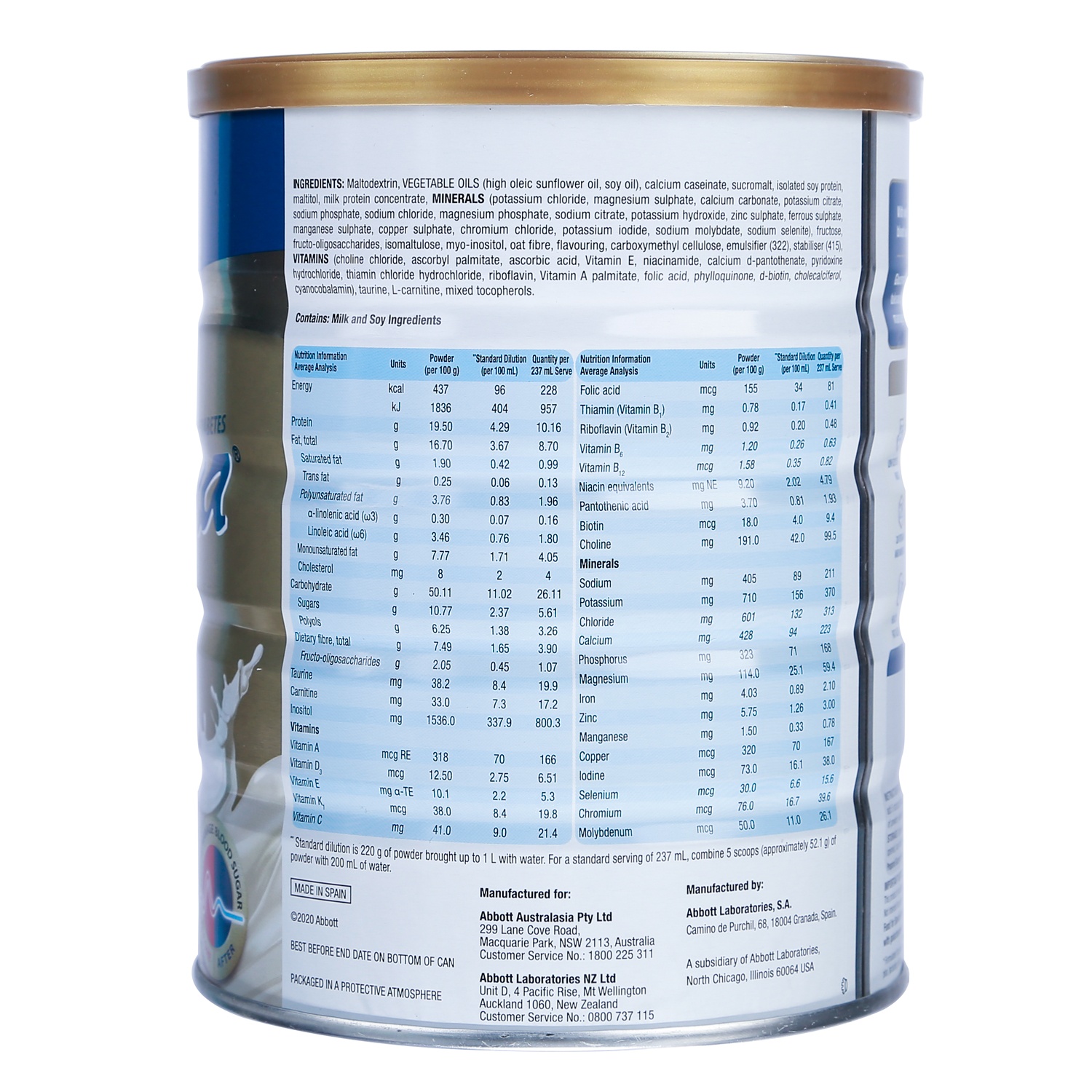 Sữa Glucerna Úc hương Vanilla 850g hình 4