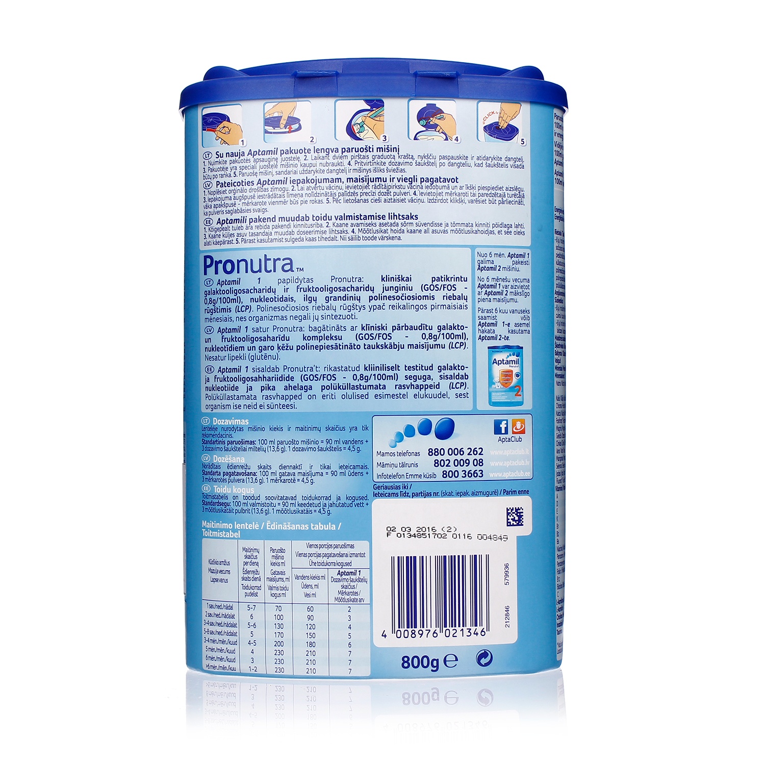 Sữa Aptamil Đức số 1 hộp 800g Nutricia hình 2