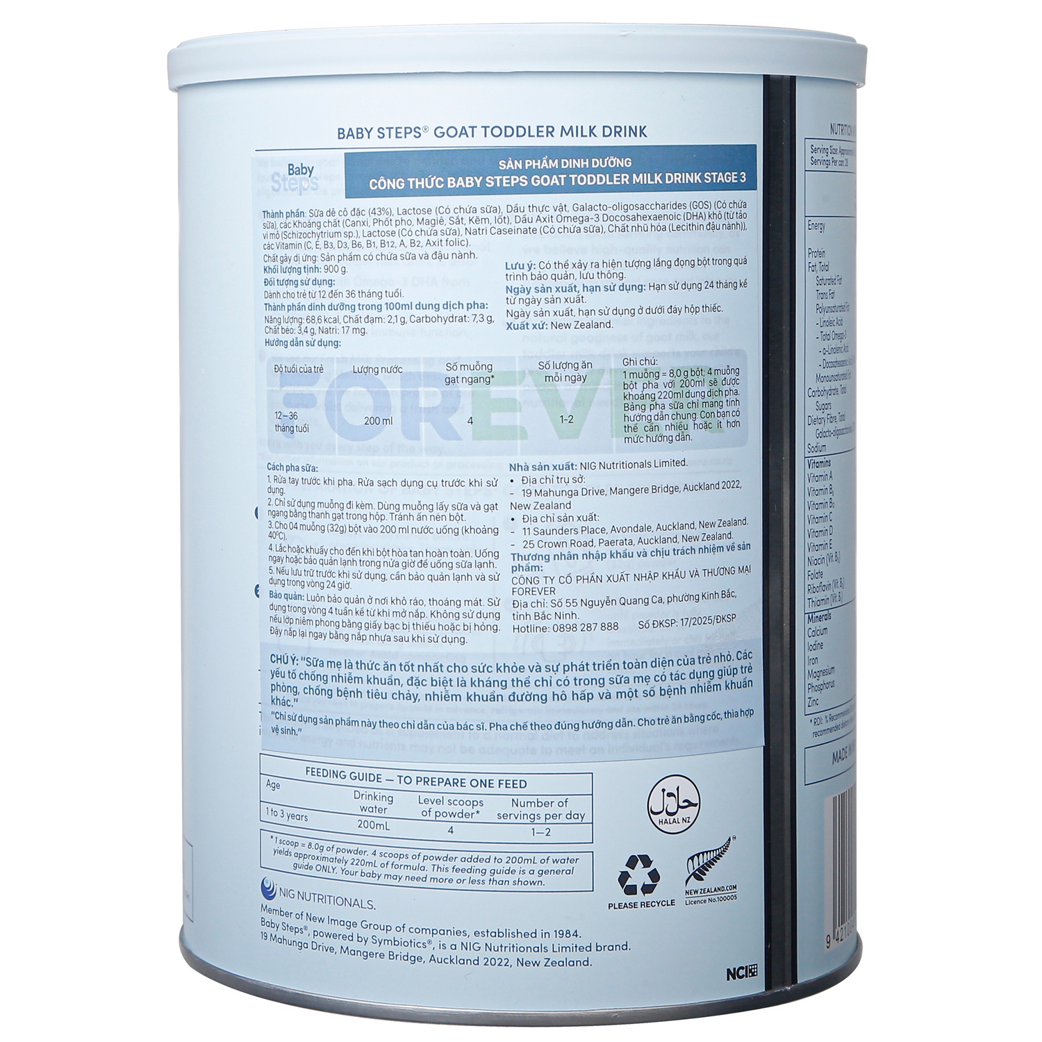 Sữa dê Baby Steps số 3 900g cho bé 12-36 tháng tuổi hình 4