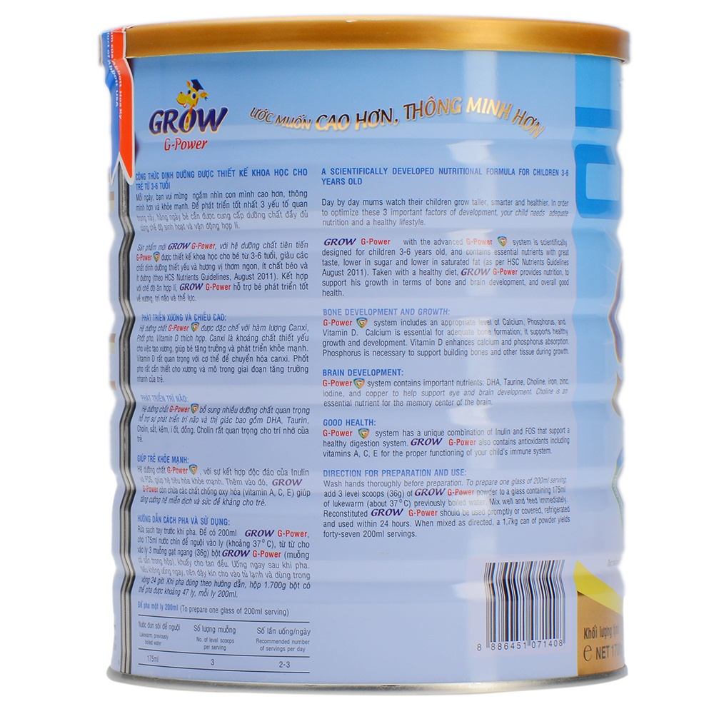 Sữa Abbott Grow Gold 3+ hương Vani 1.7kg hình 3