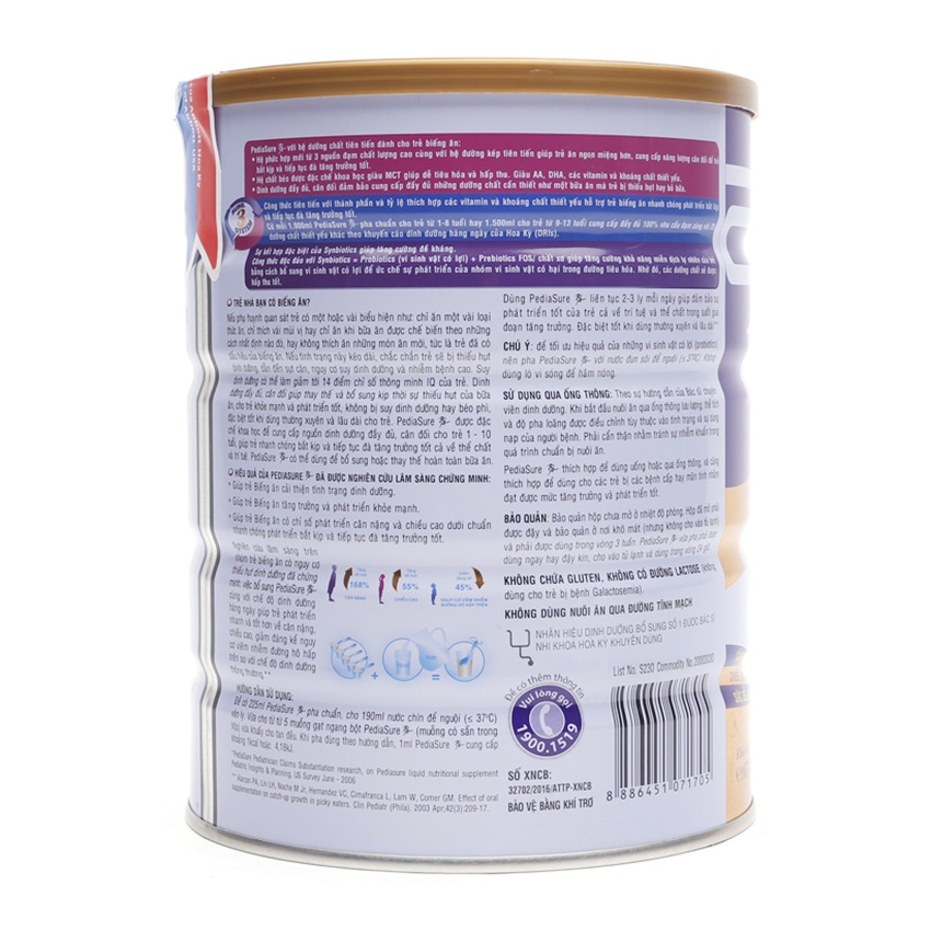 Sữa PediaSure vị socola 850g (1-10 tuổi) hình 3