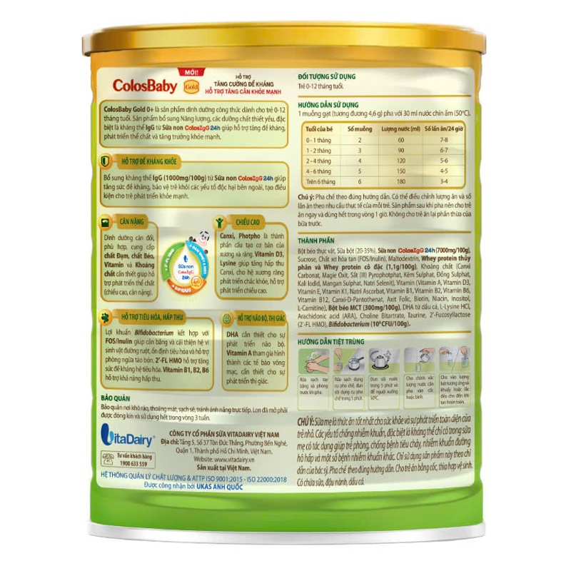 Hướng dẫn cách pha sữa bột Colosbaby gold 0+ mới