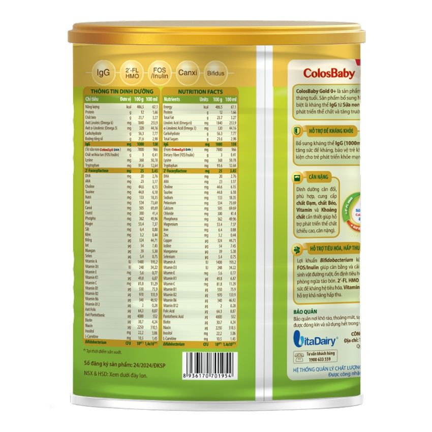 Sữa bột Colosbaby gold 0+ 400g - S (Mẫu mới) hình 2