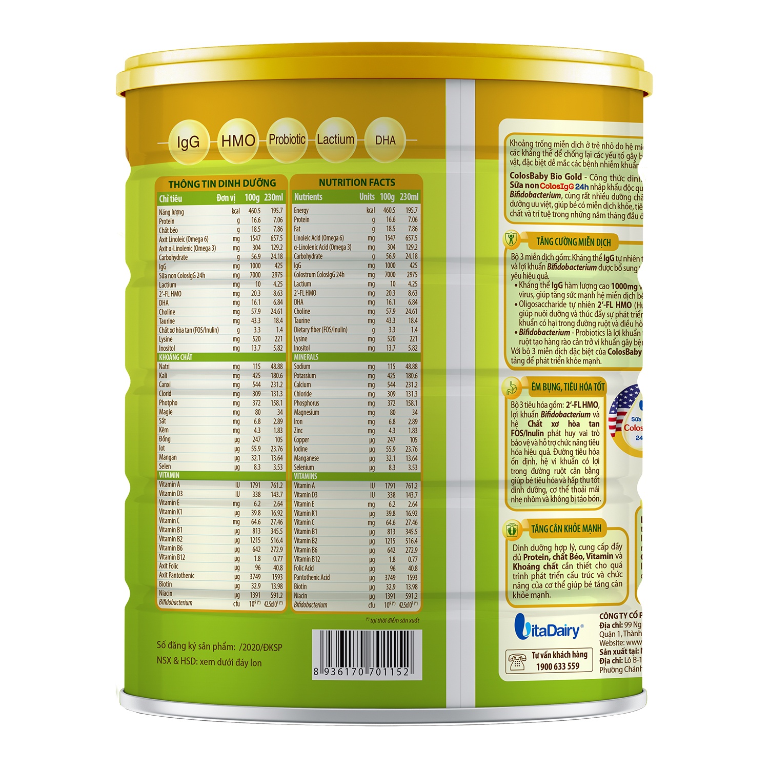 Sữa bột Colosbaby BIO Gold 1+ 800g cho bé từ 1-2 tuổi hình 4