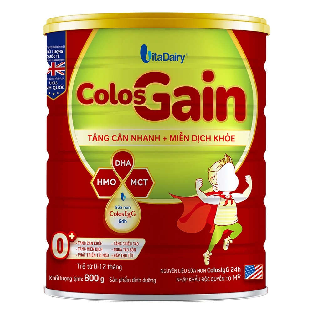 Sữa Colos Gain 0+ 800g cho bé từ 0-12 tháng