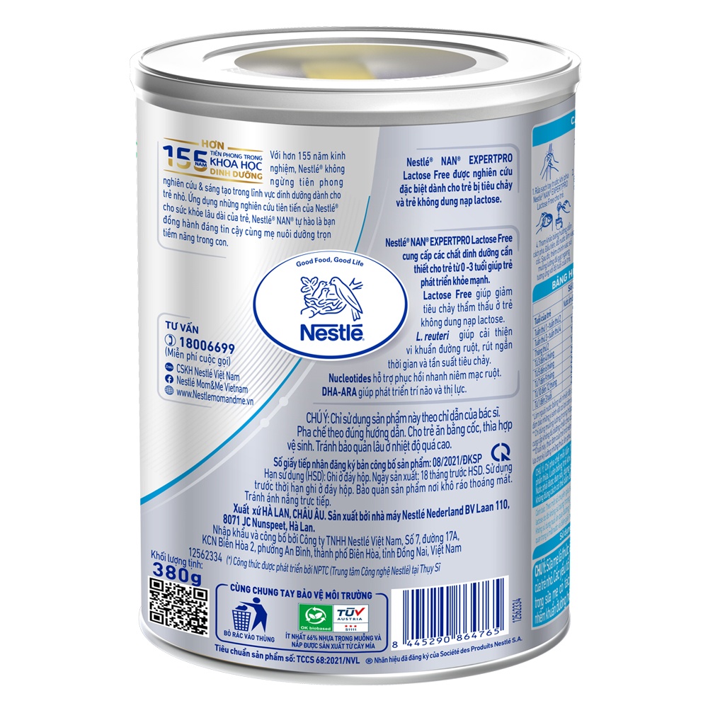 Sữa Nan Expert Pro Lactose Free Thuỵ Sĩ  hình 3