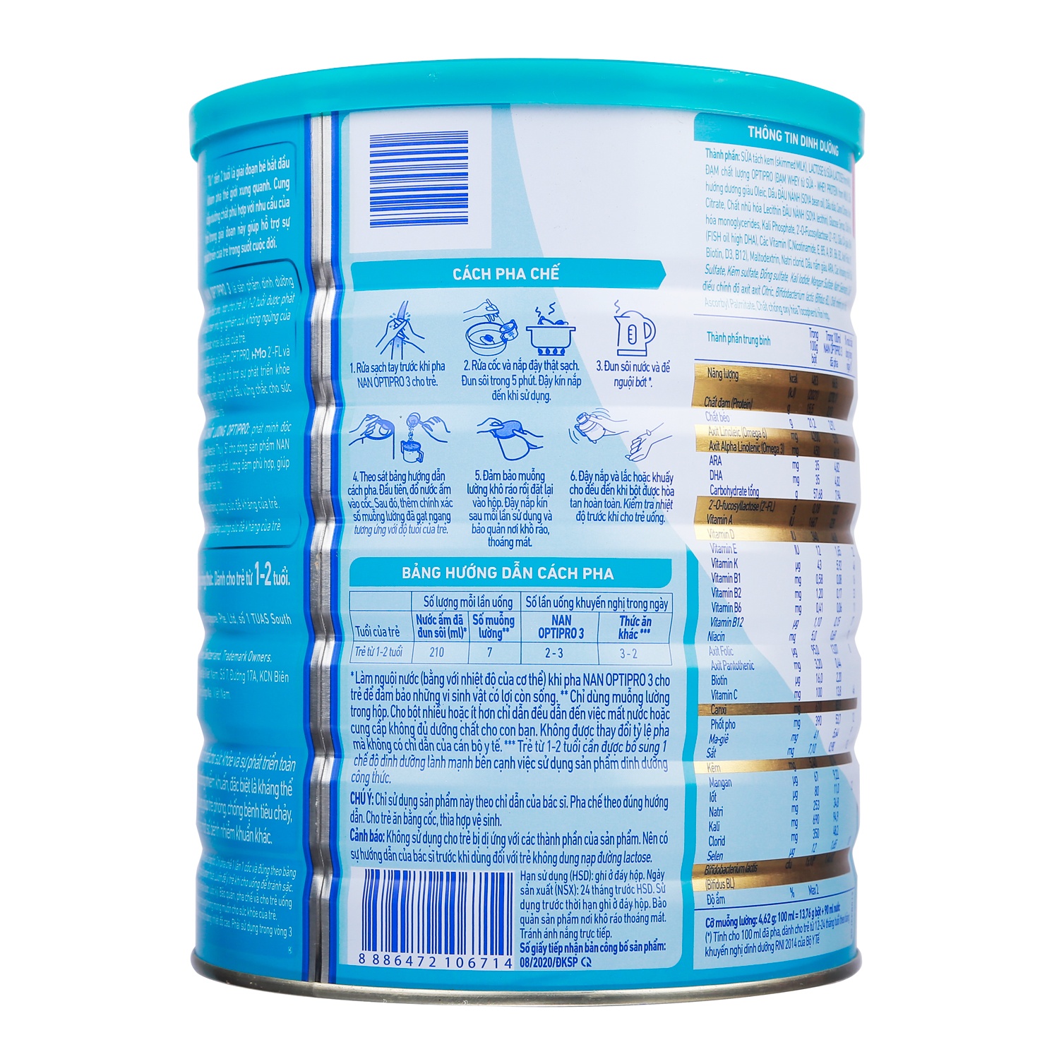 Sữa Nan Optipro HMO số 3 1.6kg cho trẻ 12-24 tháng hình 3