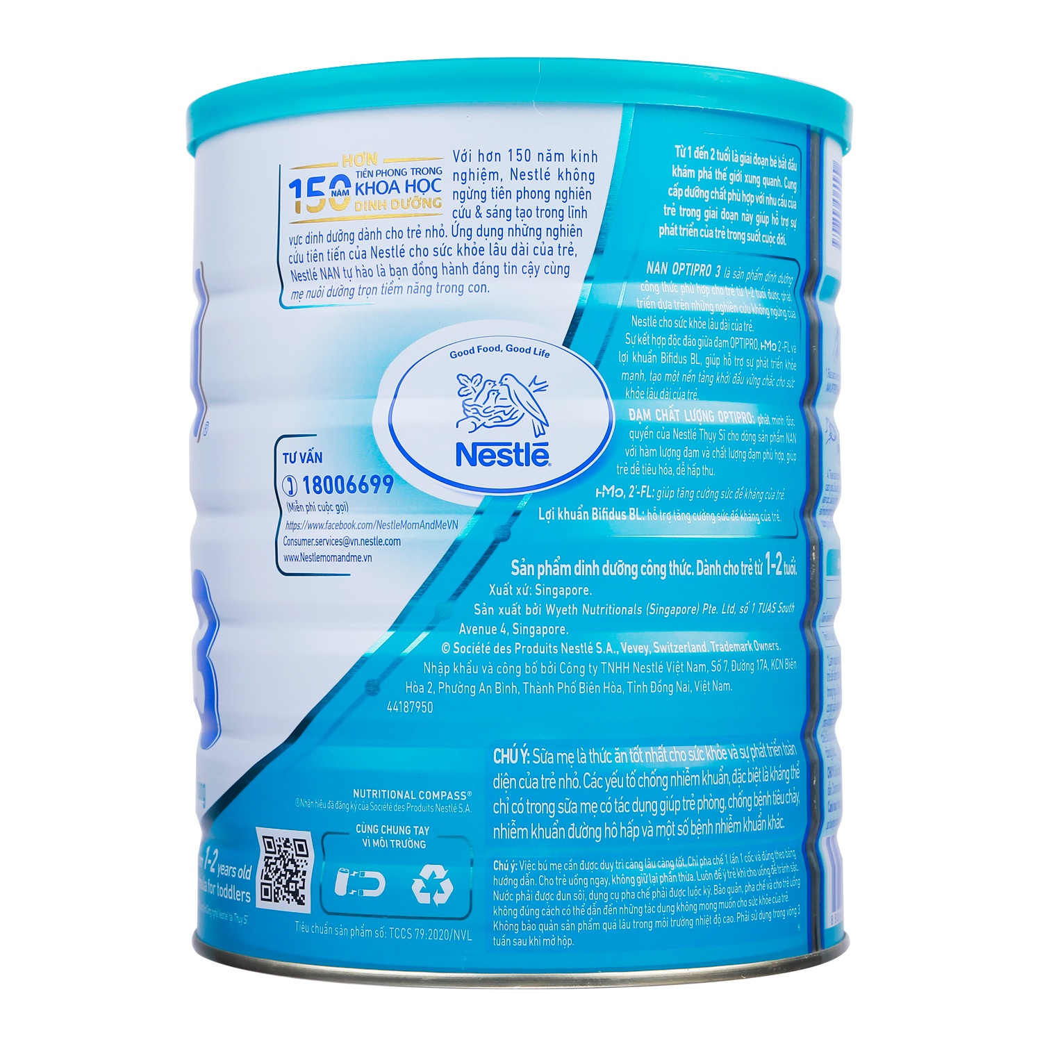 Sữa Nan Optipro HMO số 3 1.6kg cho trẻ 12-24 tháng hình 2