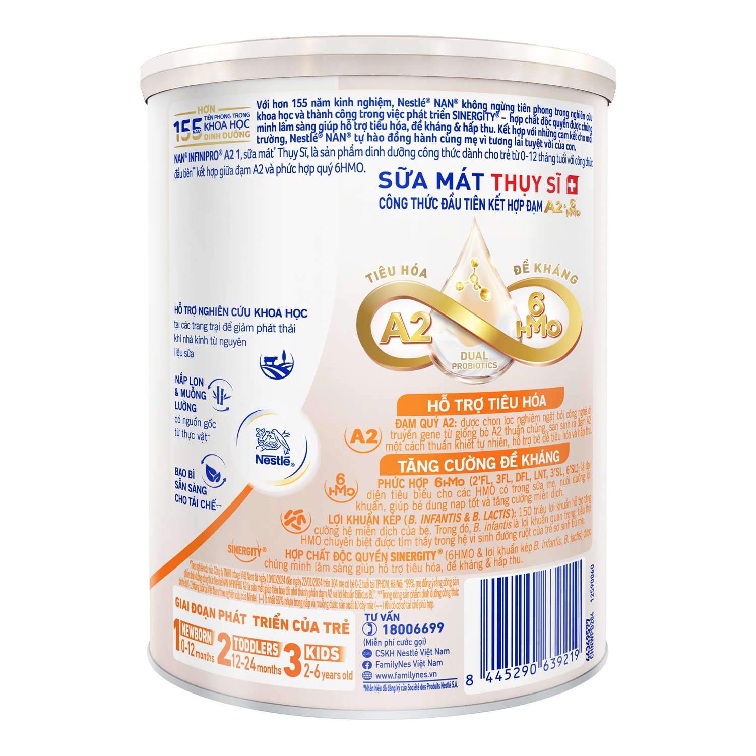 Sữa Nan InfiniPro A2 6HMO số 1 400g cho bé 0-12 tháng tuổi hình 3