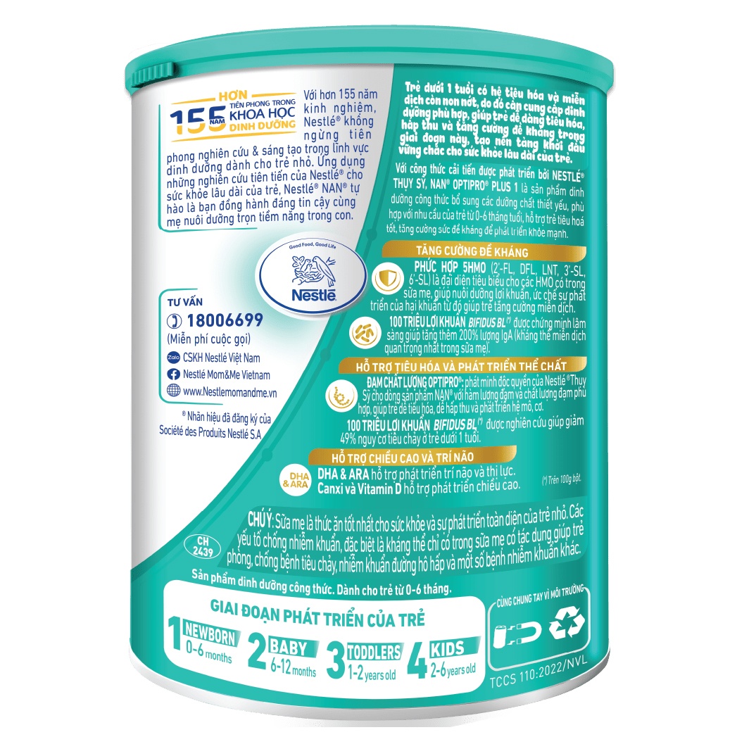 Sữa Nan Optipro Plus số 1 5HMO 400g cho bé 0-6 tháng tuổi hình 3