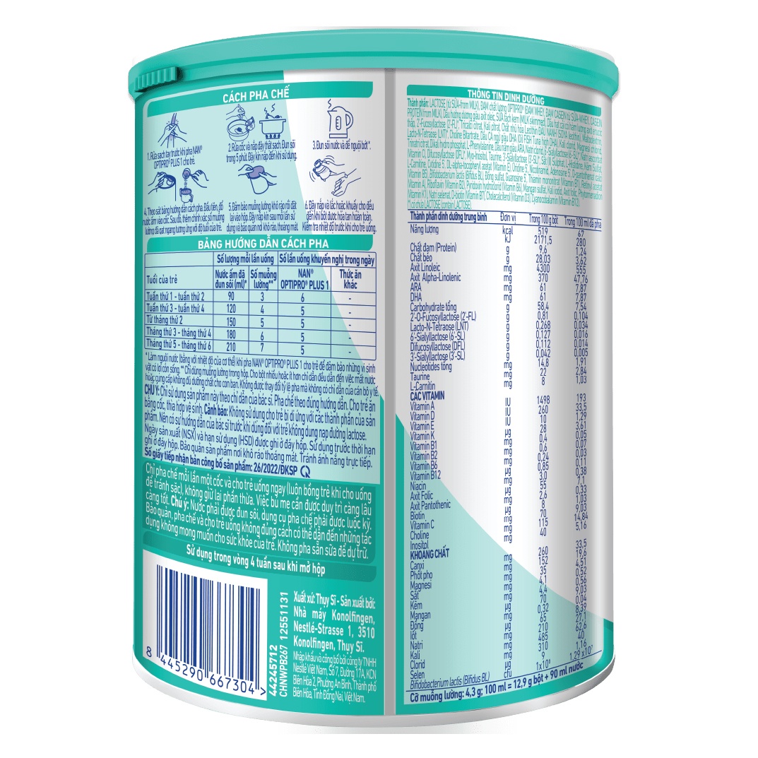 Sữa Nan Optipro Plus số 1 5HMO 400g cho bé 0-6 tháng tuổi hình 2