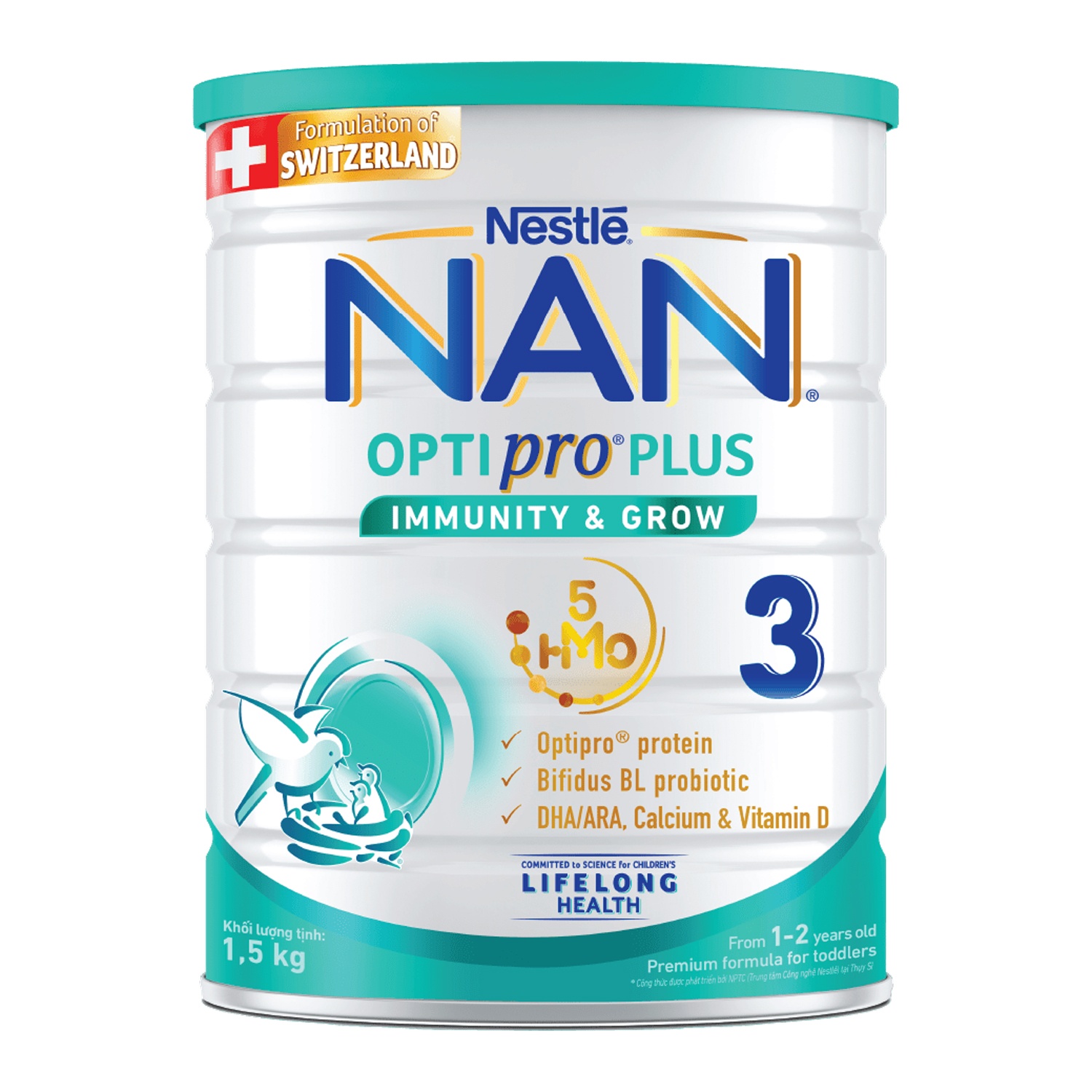 Sữa Nan Optipro Plus số 3 5HMO 1.5kg cho bé 1-2 tuổi hình 1