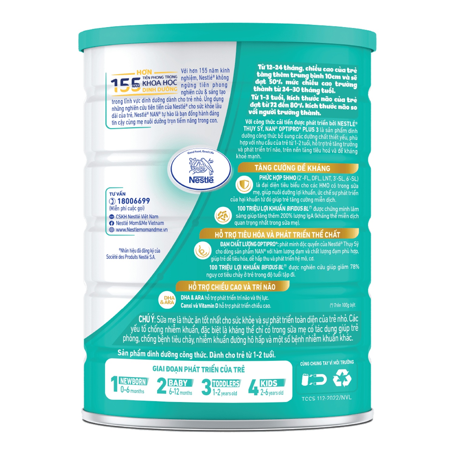 Sữa Nan Optipro Plus số 3 5HMO 1.5kg cho bé 1-2 tuổi hình 3