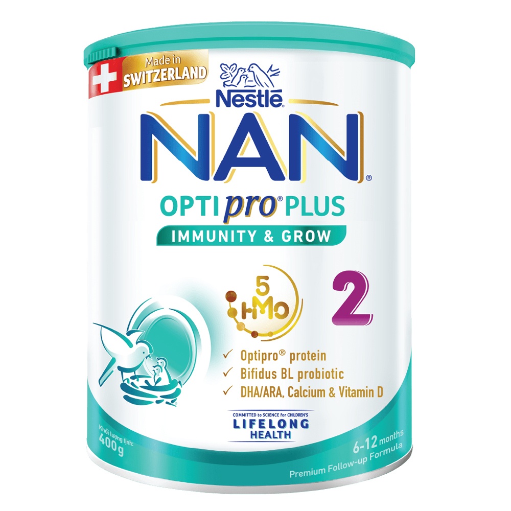 Sữa Nan Optipro Plus số 2 5HMO 400g cho bé 6-12 tháng tuổi hình 1