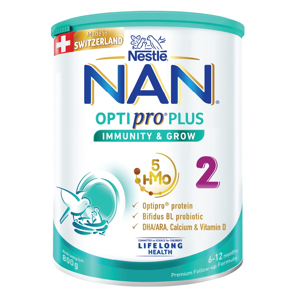 Sữa Nan Optipro Plus số 2 5HMO 800g cho bé 6-12 tháng tuổi hình 1