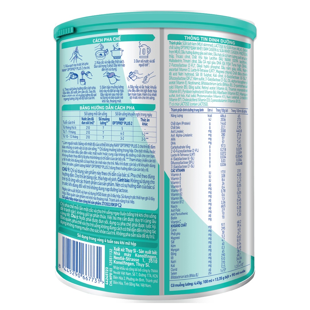 Sữa Nan Optipro Plus số 2 5HMO 800g cho bé 6-12 tháng tuổi hình 2