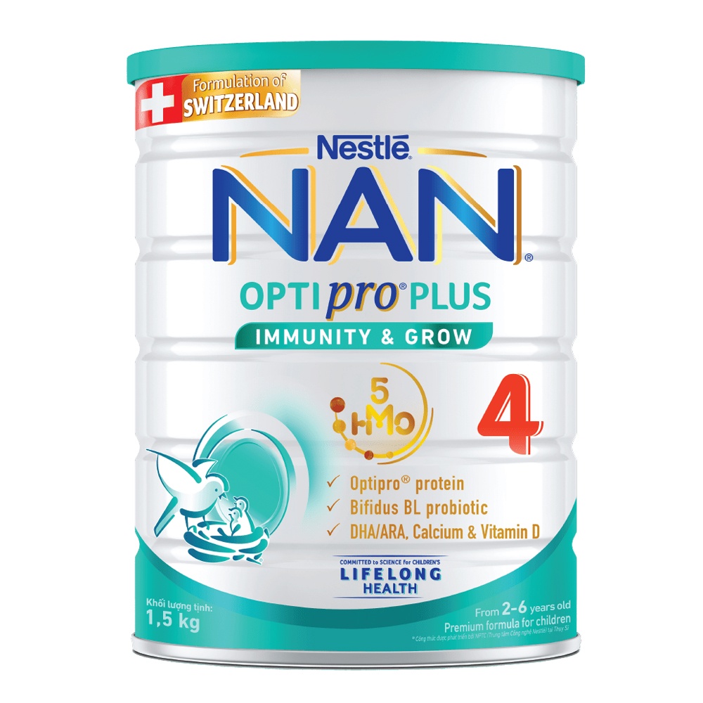 Sữa Nan Optipro Plus số 4 5HMO 1.5kg cho bé 2-6 tuổi hình 1