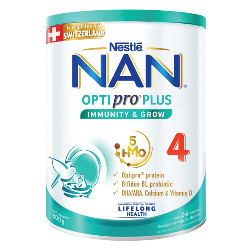 Sữa Nan Optipro Plus số 4 5HMO 800g cho bé 2-6 tuổi hình 1