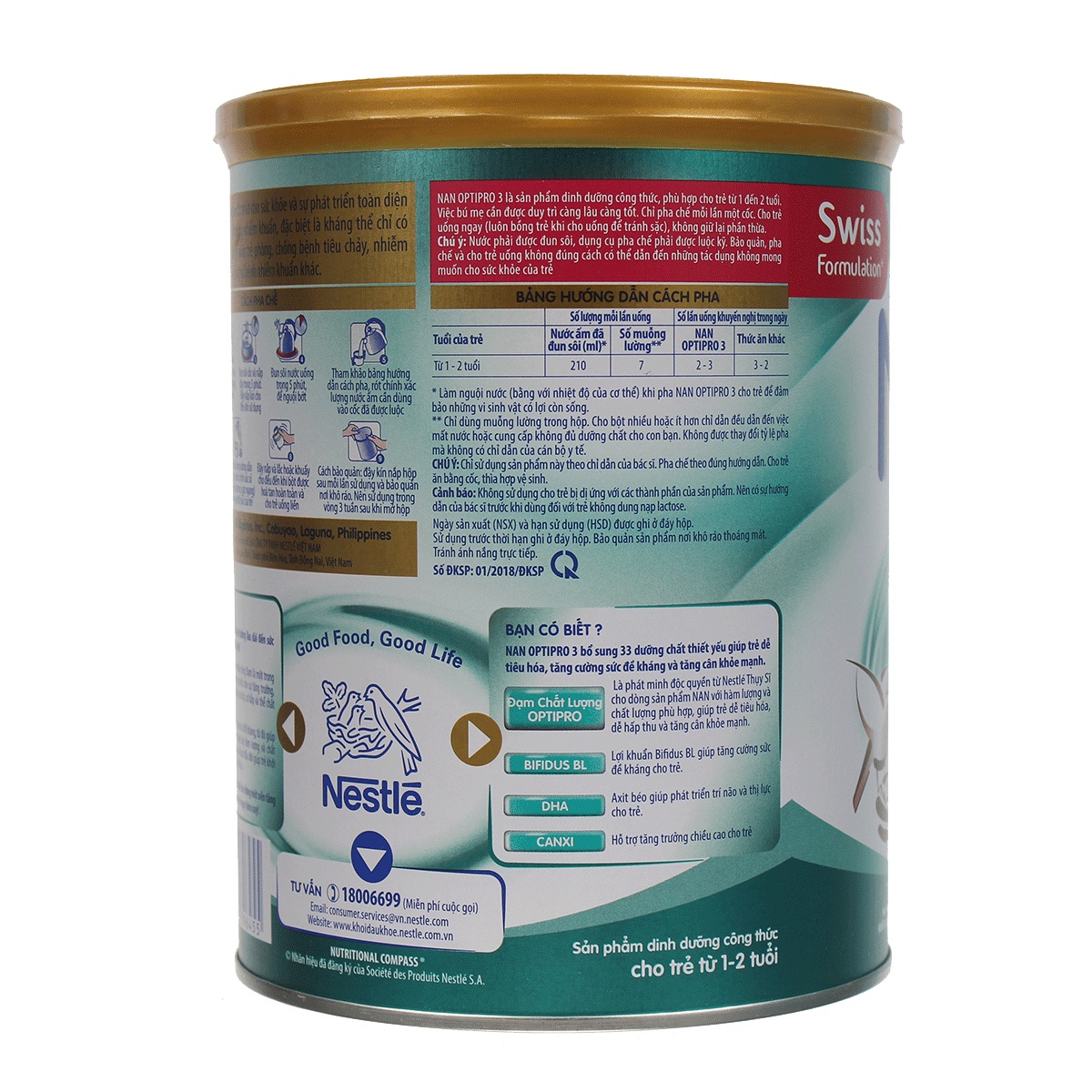 Sữa Nan Optipro 3 900g (1 - 2 tuổi) hình 3