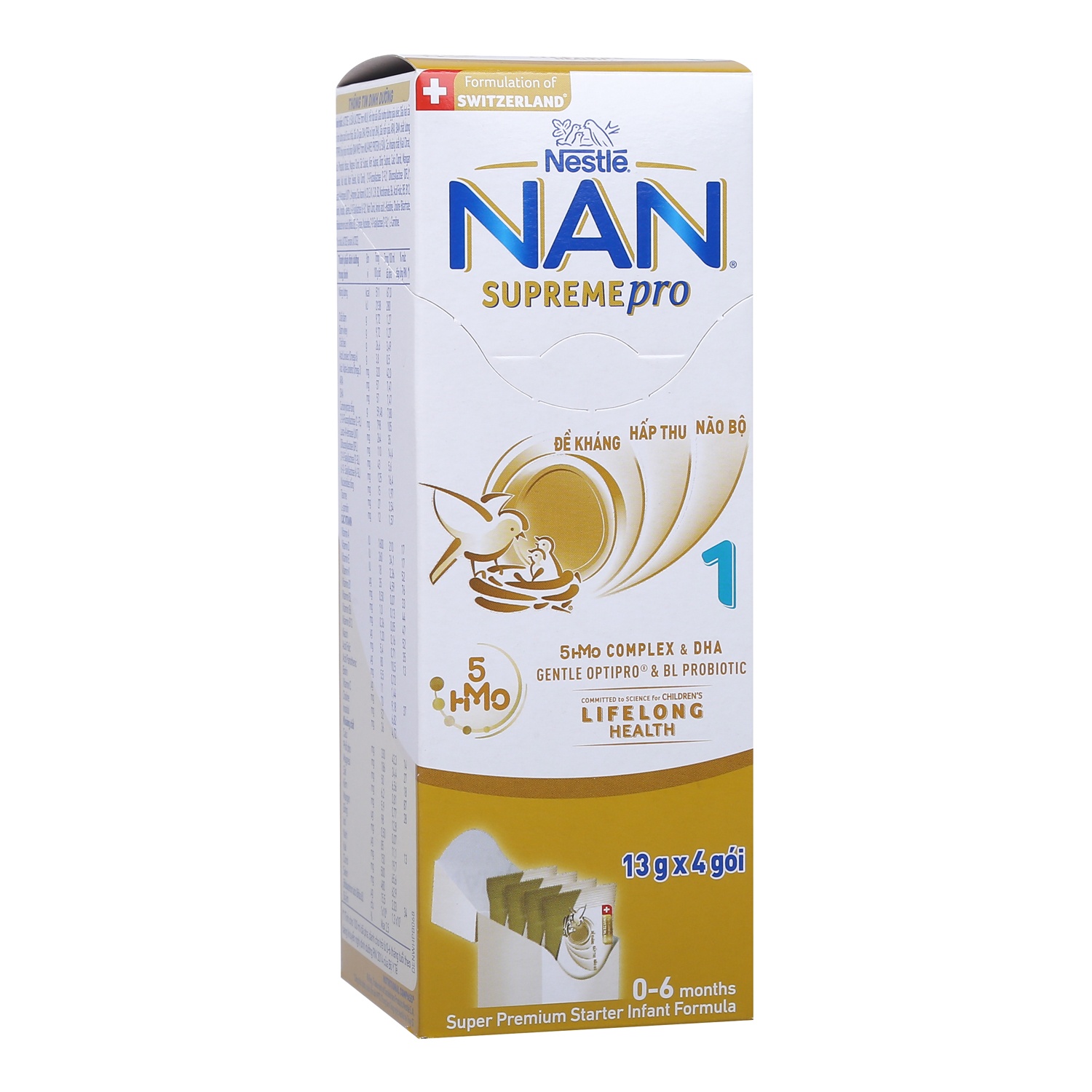 Sữa Nan Supreme Pro số 1 5-HMO hộp giấy 4*13g (0-6M) hình 1
