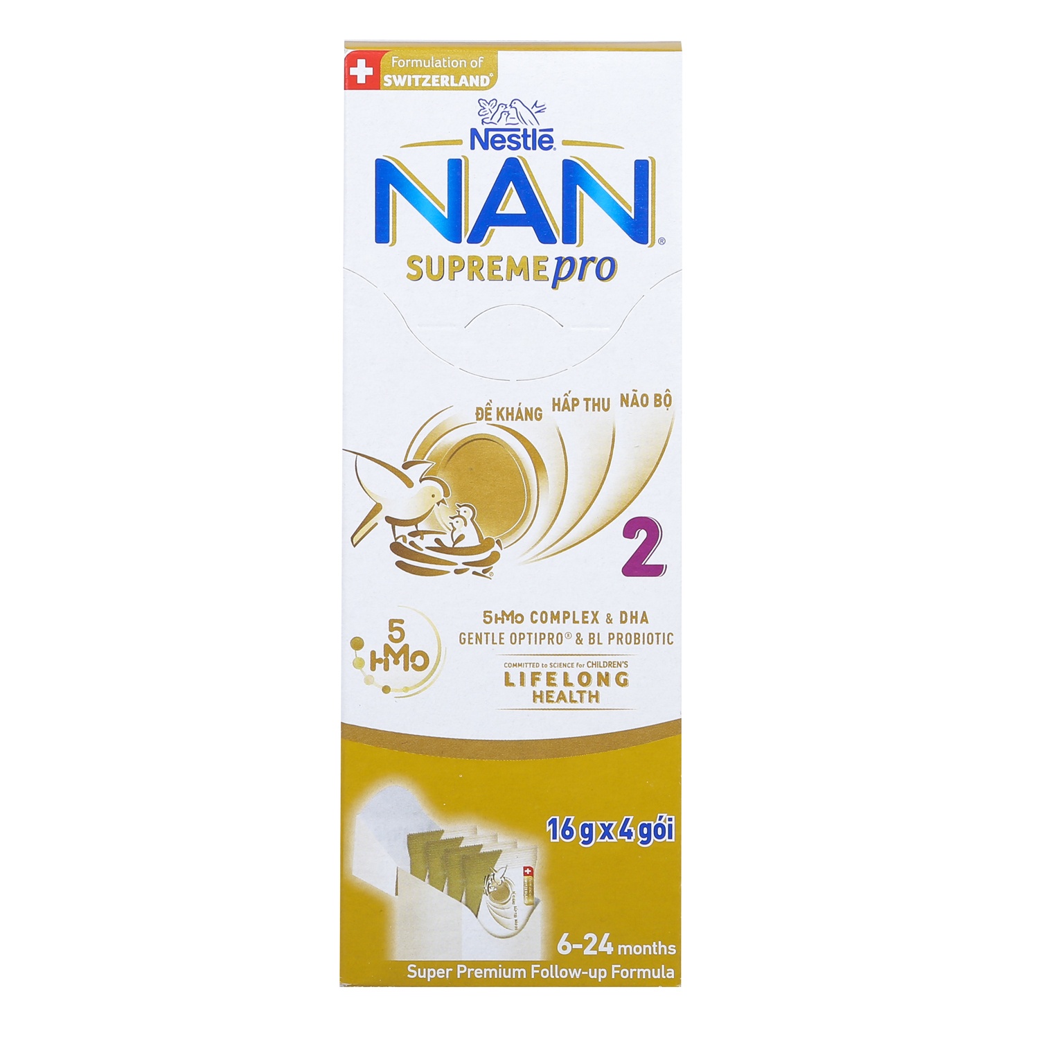 Sữa Nan Supreme Pro số 2 5-HMO hộp giấy 4*16g (6-24M) hình 1