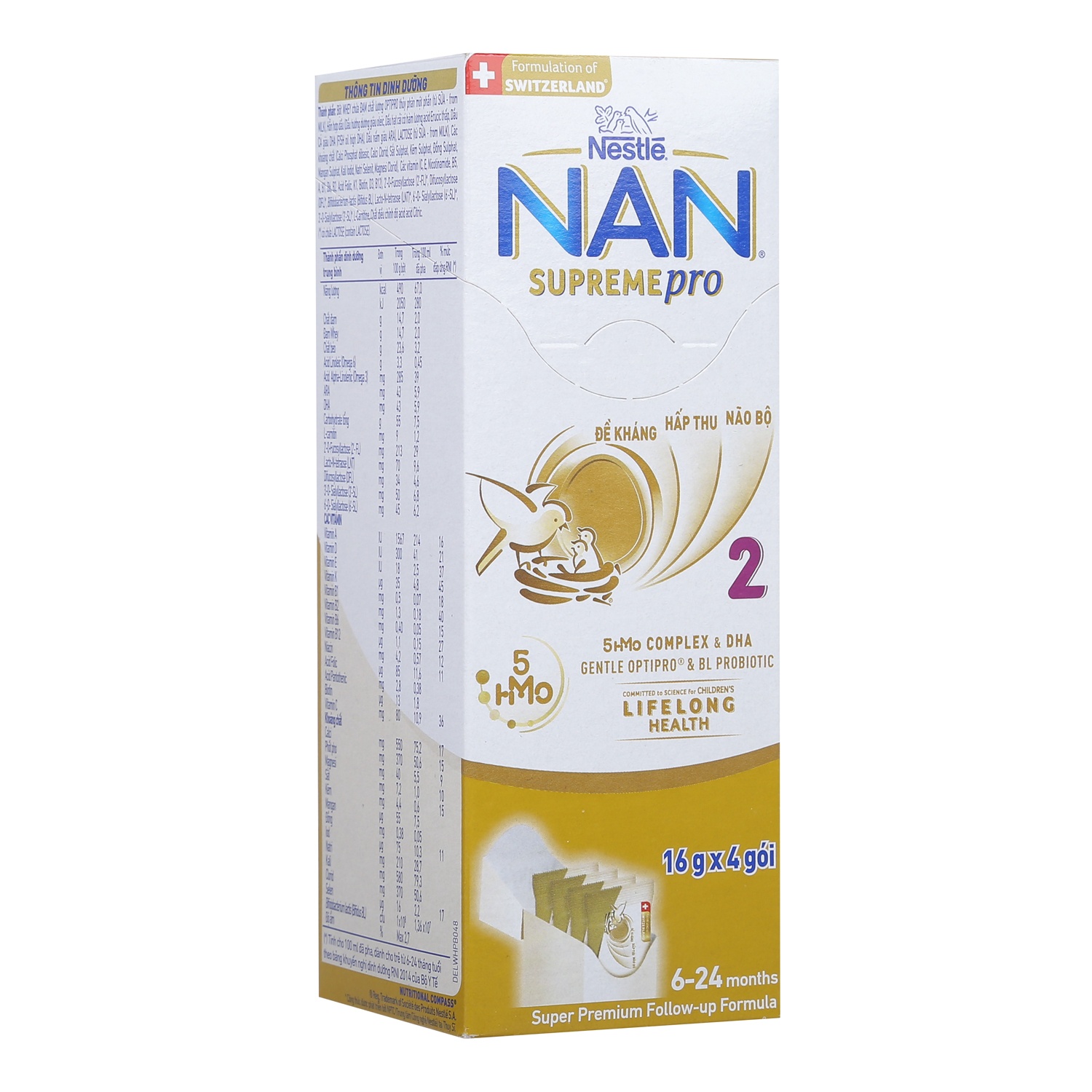 Sữa Nan Supreme Pro số 2 5-HMO hộp giấy 4*16g (6-24M) hình 4