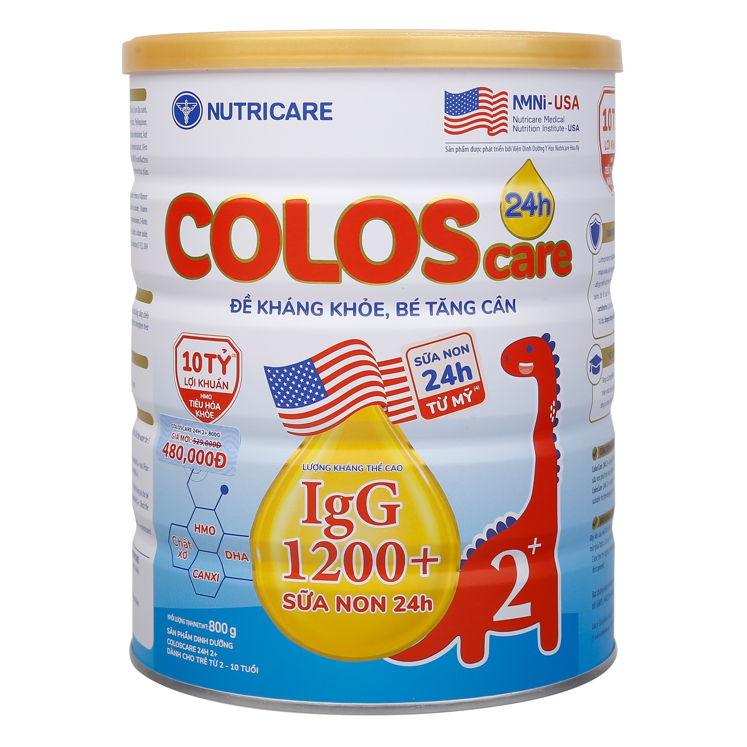 Sữa bột ColosCare 24h 2+ 800g dành cho bé từ 2-10 tuổi hình 1