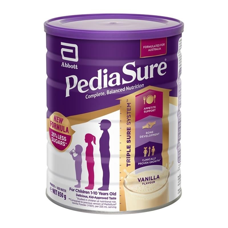 Sữa Pediasure Úc 850g vị vani cho bé 1-10 tuổi - Bao bì mới