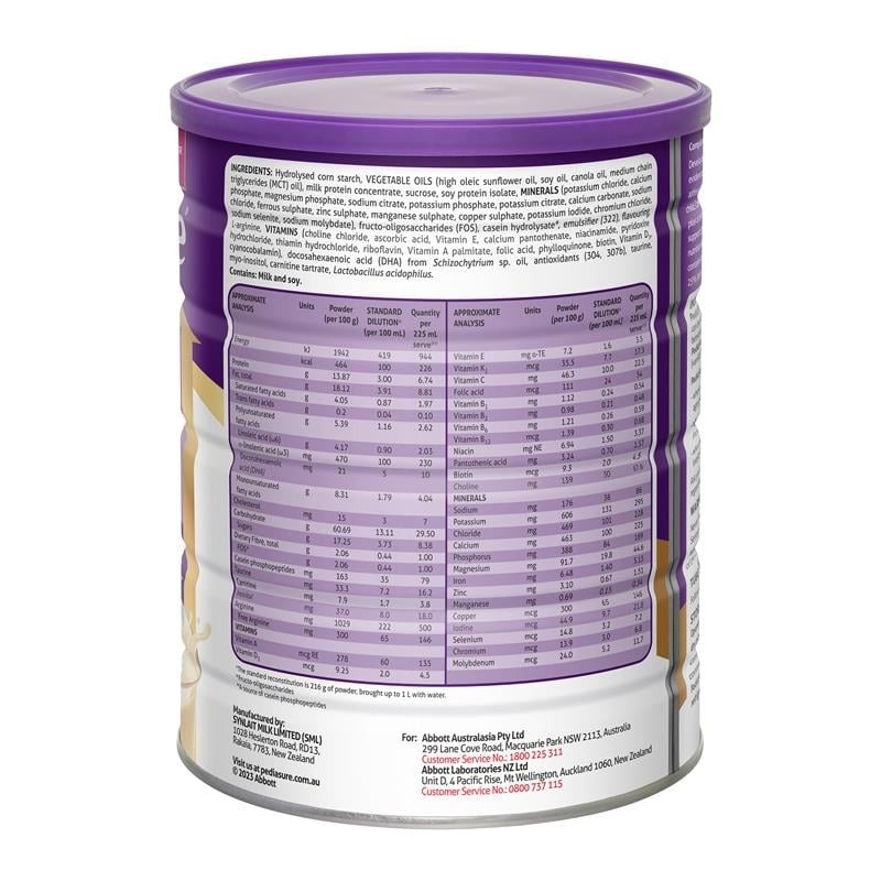 Thành phần và công dụng sữa Pediasure Úc 850g