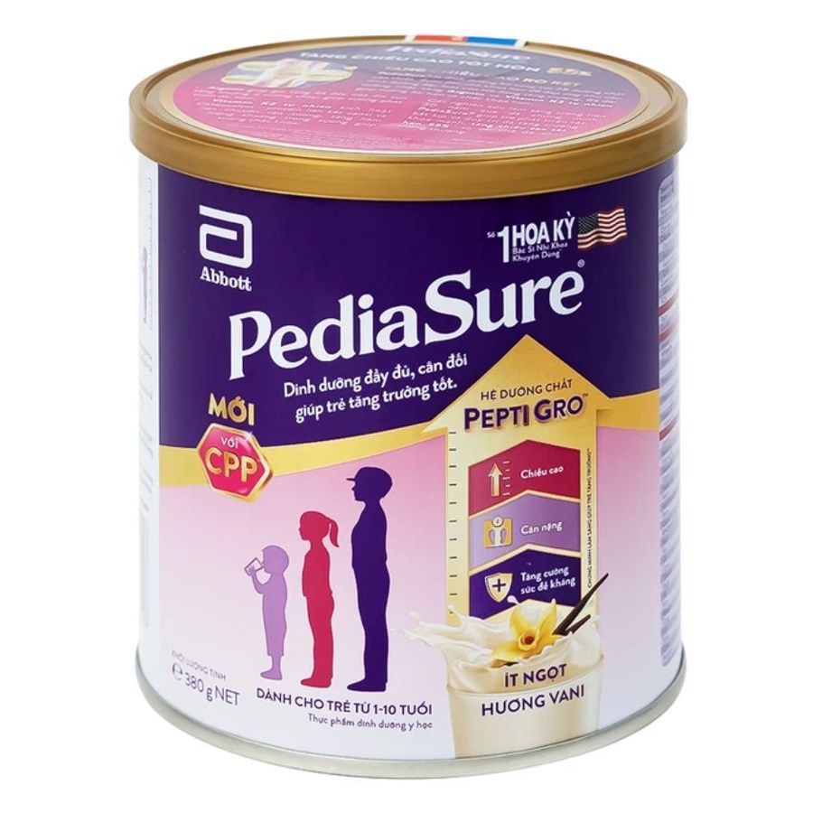 Sữa PediaSure BA 380g vị vani ít ngọt cho bé 1-10 tuổi hình 1