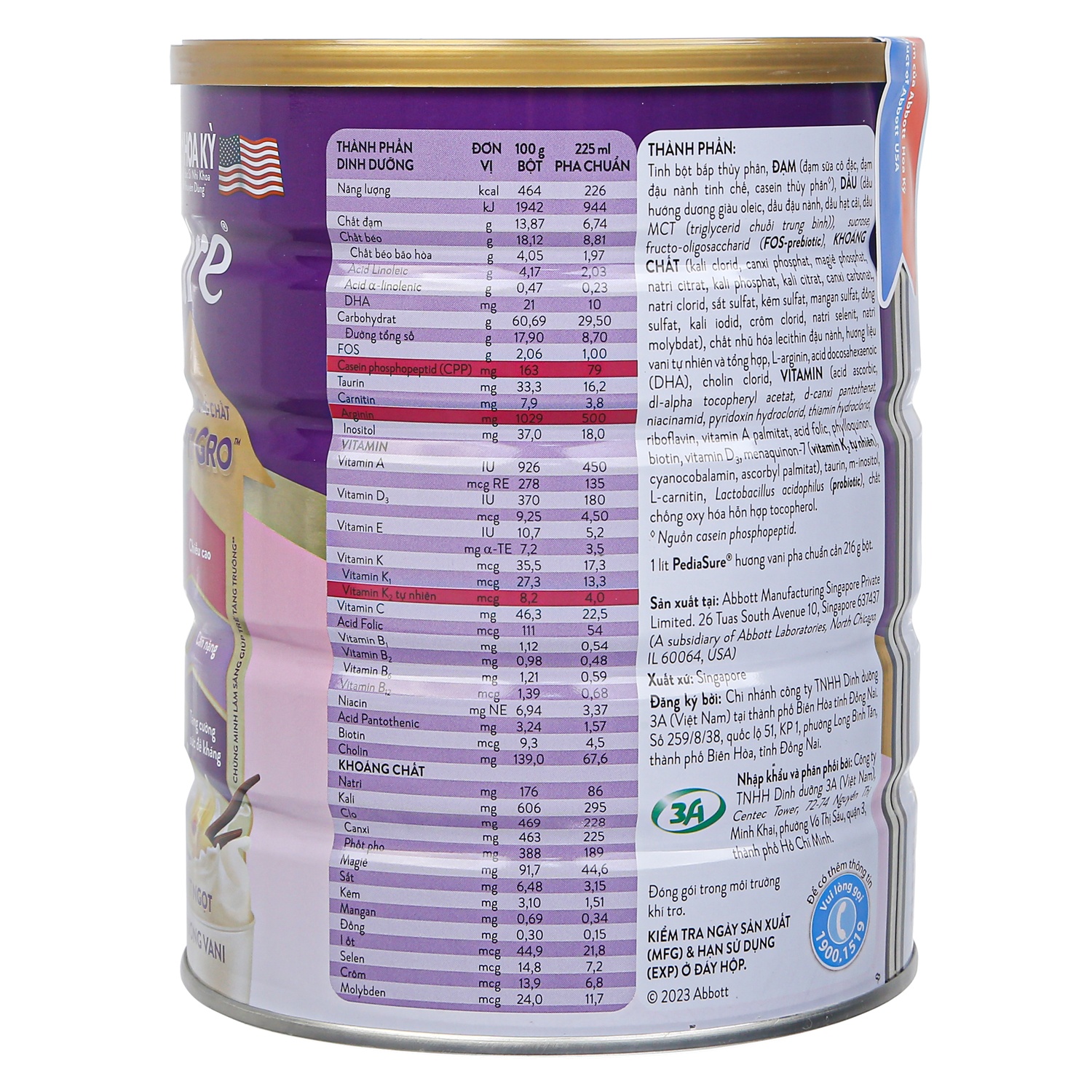 Công dụng nổi bật sữa PediaSure 800g 