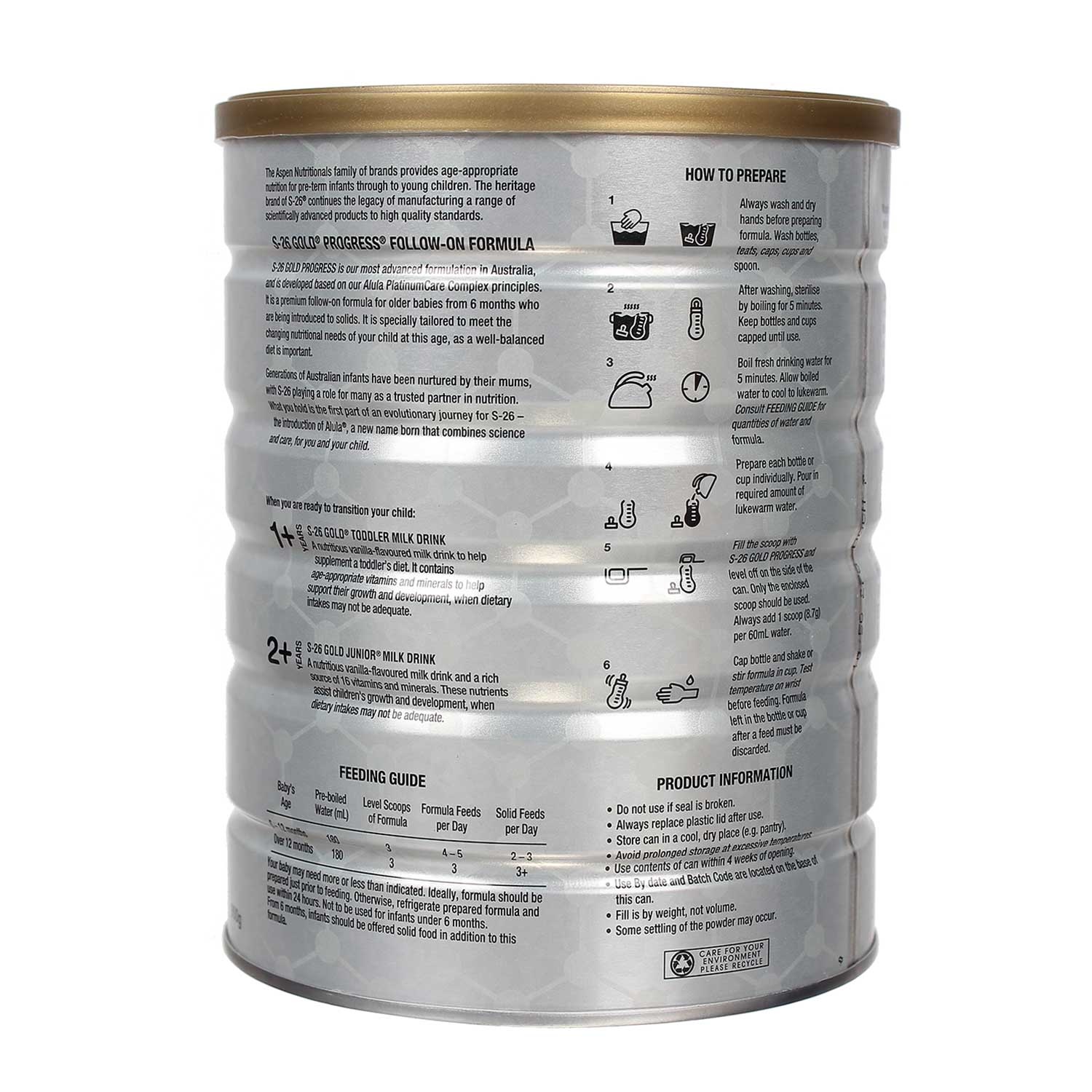 Sữa bột S26 số 2 Gold Progress 900g cho bé 6M-12M hình 3