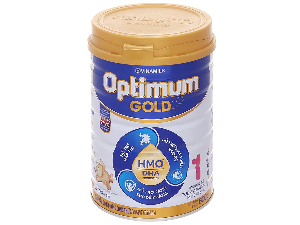 Sữa bột Vinamilk Optimum Gold 1 lon 800g (0 - 6 tháng) hình 2