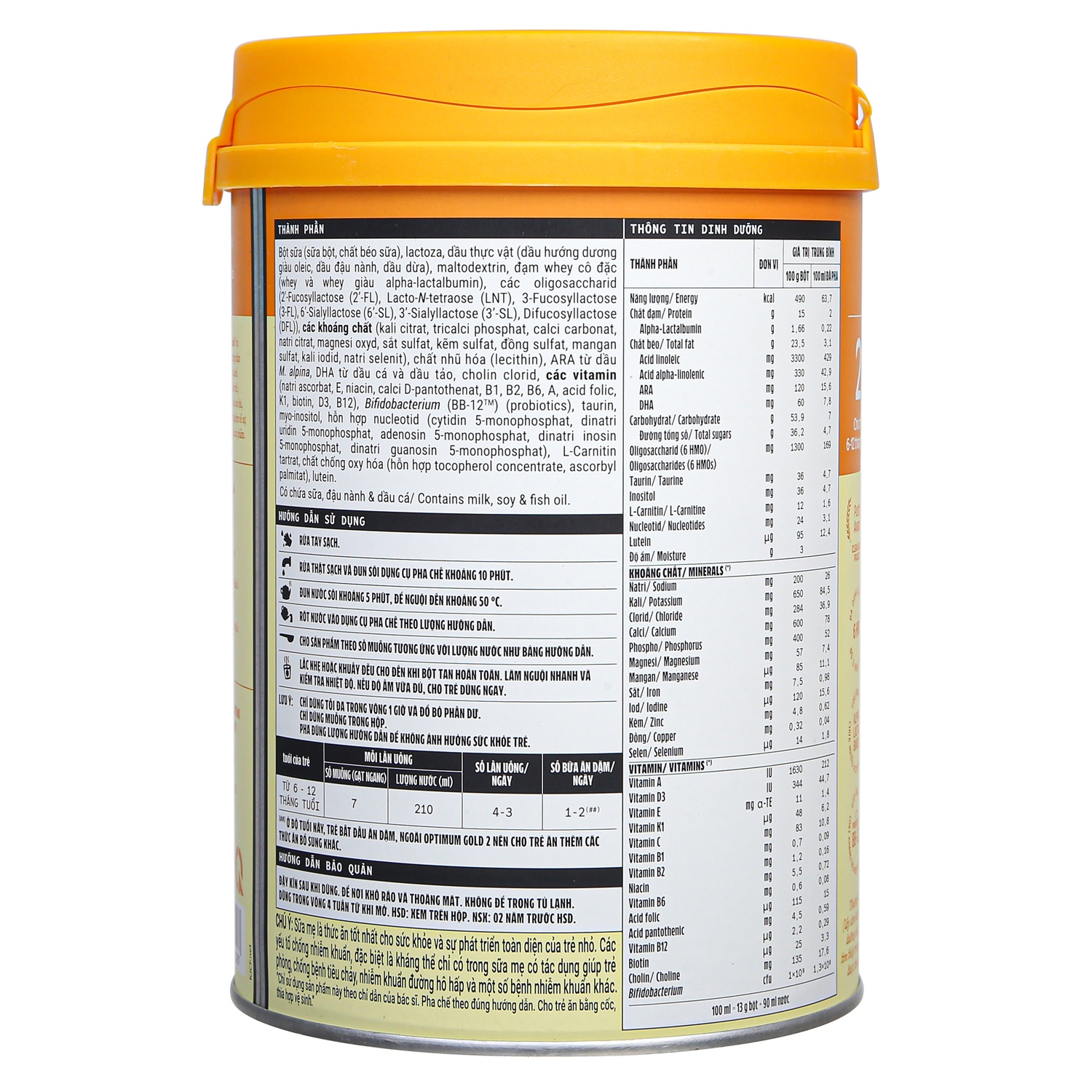 Sữa Vinamilk Optimum Gold 2 800g (6-12-tháng) nhiều ưu điểm vượt trội