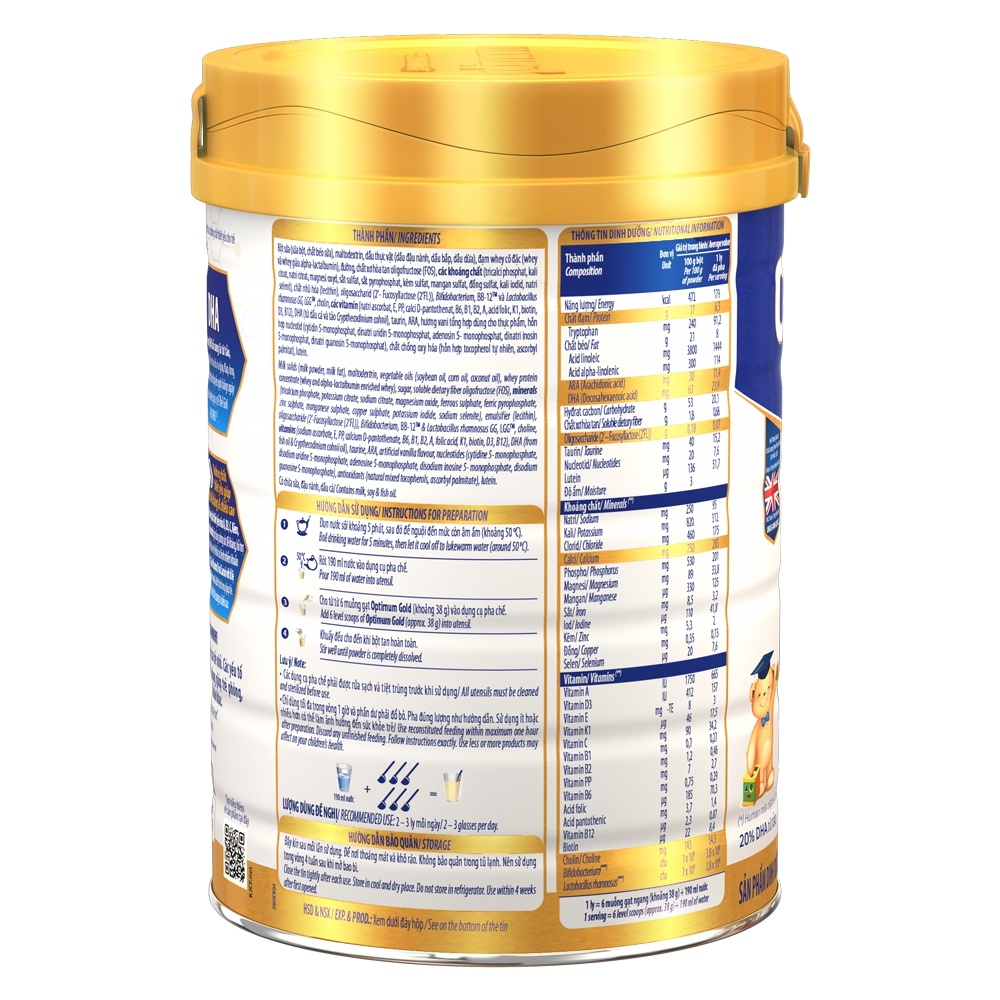 Sữa Vinamilk Optimum Gold 3 850g cho bé 1-2Y hình 3