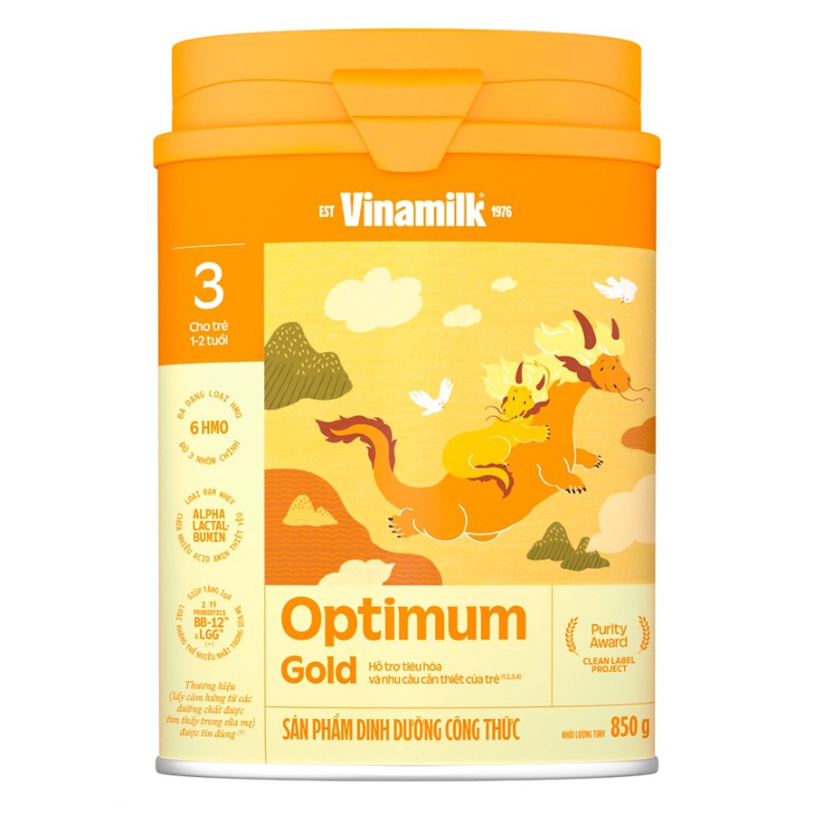 Sữa Vinamilk Optimum Gold 3 850g cho bé 1-2Y hình 1