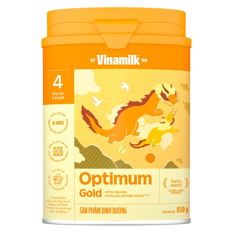Sữa Vinamilk Optimum Gold 4 850g cho bé 2-6 tuổi  hình 1