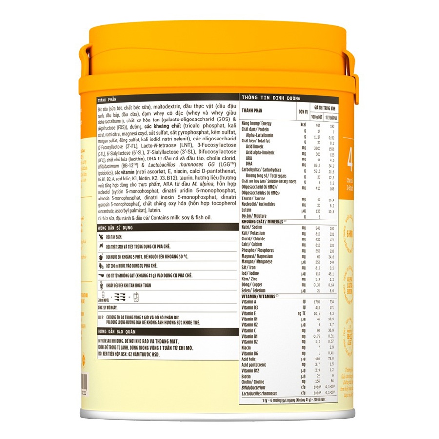 Thành phần và ưu điểm nổi bật của sữa Vinamilk Optimum Gold 4